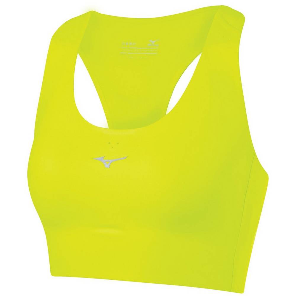 Mizuno Aero Crop Női Sportmelltartó Sárga YRU150869